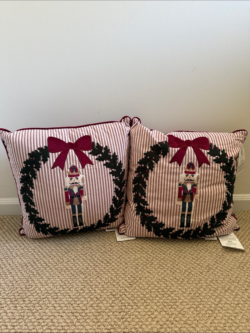 My Texas House Nutcracker Decorative Christmas Pillow, Set of 2!